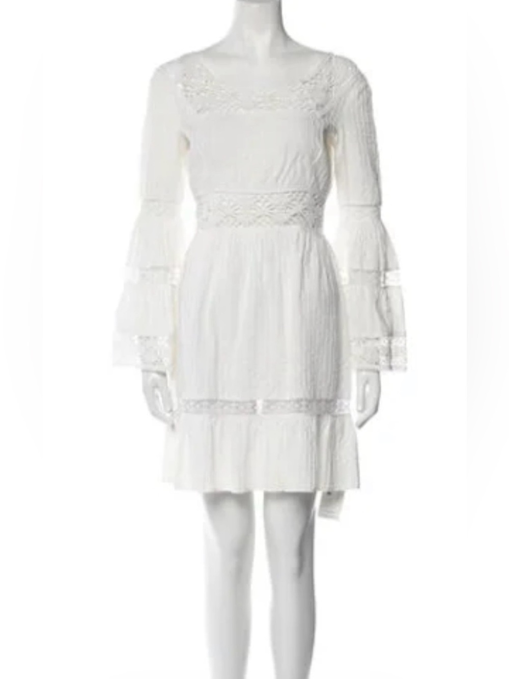 Michael Kors Collection White Lace-Tier Dress